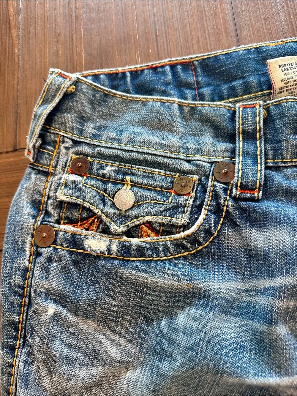 True Religion Rainbow Joey World Tour Jeans Made USA Vintage Y2K